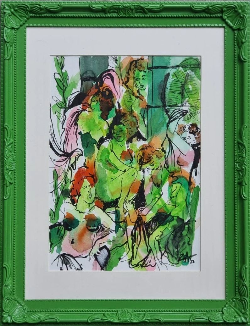 Green Is Her Favourite Colour — watercolour and ink on paper